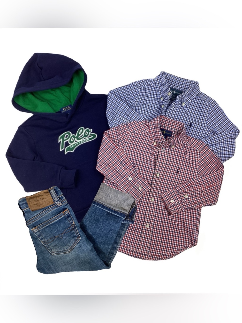Ralph Lauren Polo NWOT Button Down, Sweatshirt and jeans bundle Boys 3T / 4T